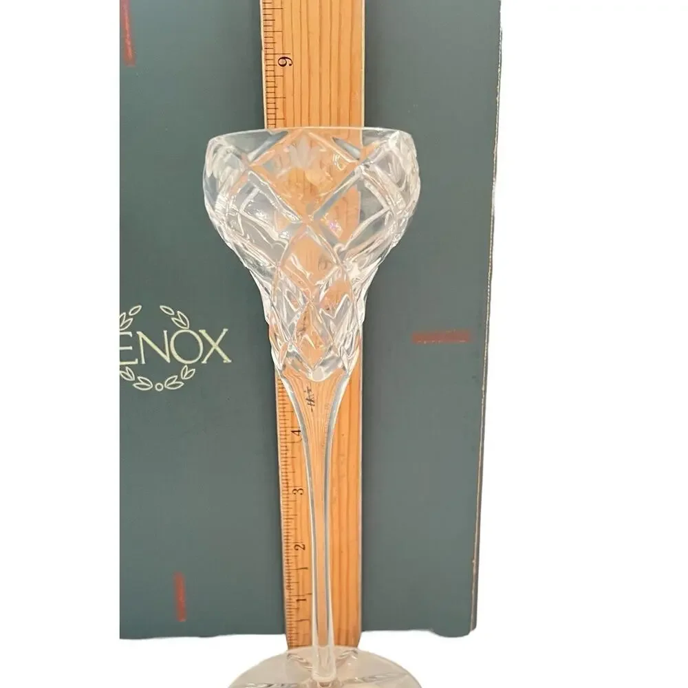 NEW VTG Lenox Crystal Candlestick Set Savannah Collection Slovenia 8